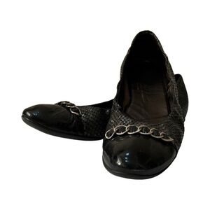 AGL Black Patent & snakeskin flats size 9.5 (40)
